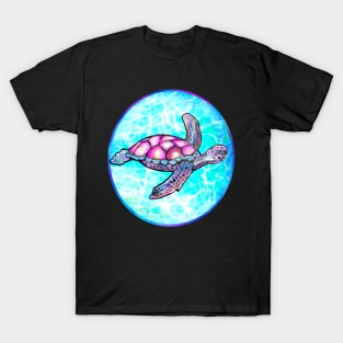 Turtle summer beach -  turtle lovers sparkly magical beautiful sea creature funny sea turtle T-Shirt